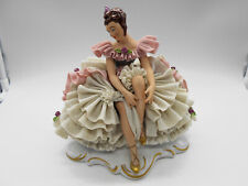 GRANDE FIGURINE BALLERINE ROBE EN DENTELLE EN PORCELAINE ALLEMANDE DE DRESDEN ?