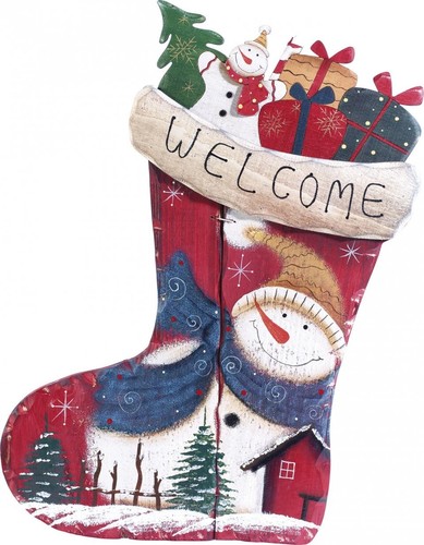 Chaussette décorative bois - chaussette,