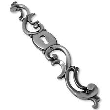 Antique Metal Key Hole Cover Shield Plate 191mm Grey Silver Rooster Right Lock