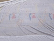 Rideau Voile blanc IMMENSE Ancien !! 400 X 230 cm - Amoureux Papillons? Curtain