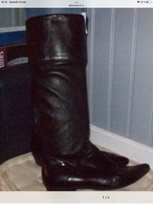 bottes cuir d’agneau noir très souple.t 37 ( AZ/D/V)