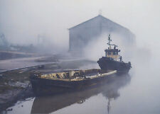 Tirage photo d'art digital 18 x 13 cm - navire dans dans un port brumeux