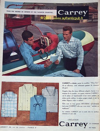 Publicite chemise carrey - chemise,
