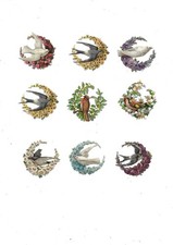 9 anciens chromos découpis