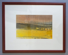 Pierre Le Preux (1947-2021) abstraction aux pigments purs sur carton