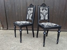 2x Art Nouveau Chaise Salle à Manger Bauhaus Vieux & Antique Vintage Um 1900