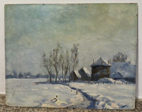 Village sous neige paysage - village,