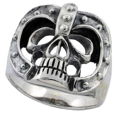Bague crâne motard - motard, en