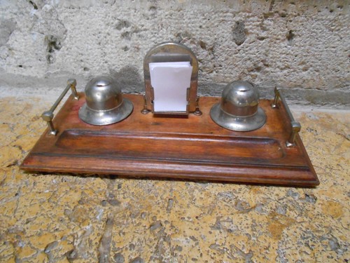 Encrier ancien bois et - ancien,
