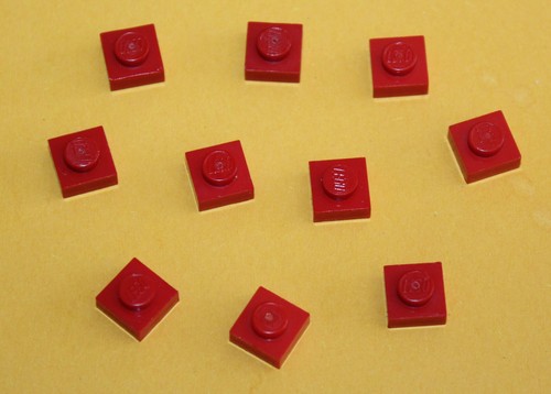Lego red plate 1x1 - red,