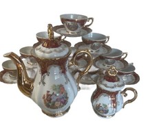 Service à mocca vintage porcelena service à thé doré italienne service de tasses