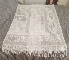 2 rideaux Brise bise Floral filet blanc 147 cm x 57,5 cm par 2 unités