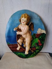  Statue Haut Relief Angelot Objet Religieux 