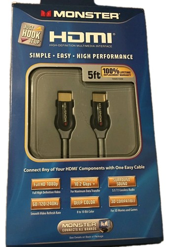 Monster hdmi 5ft new - 5ft, hd