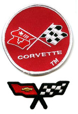 Chevy Course Équipe Stingray C-3 '75 Corvette Nez Emblème Thermocollant 2-PC Set