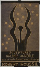 Roussil Robert Galerie de Nesle 1987 Affiche Originale Exposition Sculpture