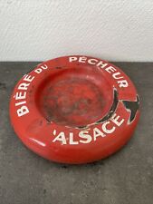 ancien cendrier emaille pub biere du pecheur alsace deco bistrot