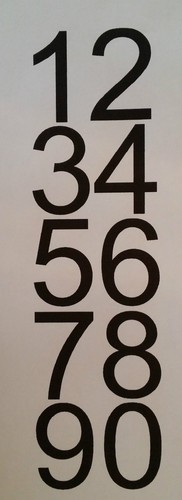 Sticker chiffre cm h - h=, h=