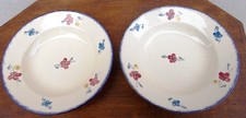 2 assiettes creuses MARY LOU Digoin Sarreguemines France, peint main d 23 cm TBE