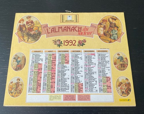 1992 calendrier almanach du - almanach,
