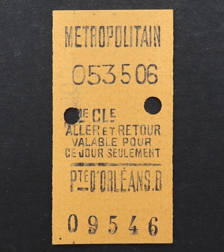 Ancien ticket paris - ticket, métro