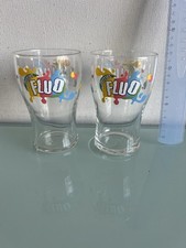 Lot de  2 Verres PERRIER FLUO