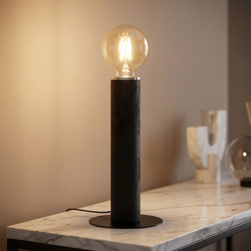 Lampe table bois - de, en