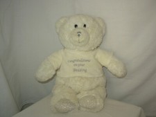 Peluche Ours blanc Nounours "félicitations pour votre mariage" 35cm POU028