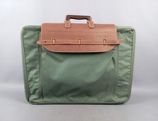 Valise Bocci Fabriquée En Italie Verte Marron Sac De Voyage Vintage XXe Siècle.