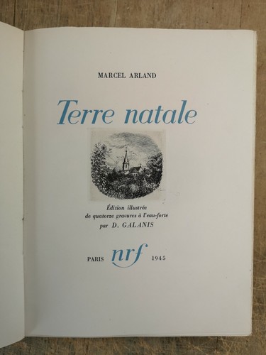 Marcel arland terre natale - arland,