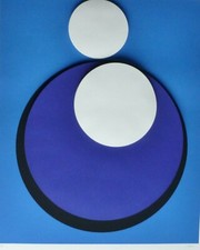 Geneviève Claisse Bleu Unité 3D-geometrical Construction Main Signée Geneviève