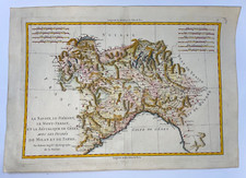 ITALY SAVOIE PIEMONT GENES MILAN 1780 RIGOBERT BONNE ANTIQUE MAP 18TH CENTURY
