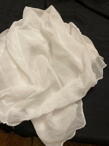 Ancien voile coton dentelle - ancien,