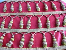 Galon tissé à la main orné  de 3 quilles soie et coton Passementerie rideaux