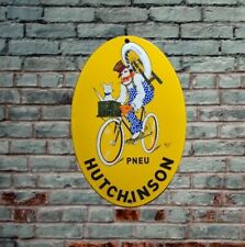 Plaque émaillée HUTCHINSON pneu automobiles vélo moto enamel sign emailschild