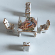 miniature  mini table fauteuil chaise , Limoges poupée