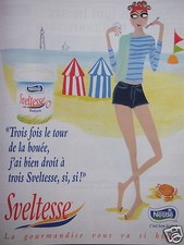 PUBLICITÉ 1997 NESTLÉ SVELTESSE NATURE - LA PLAGE - ADVERTISING
