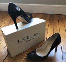 LK BENNETT Escarpins Cuir Vernis noir, 39 FRA , talons 9cm