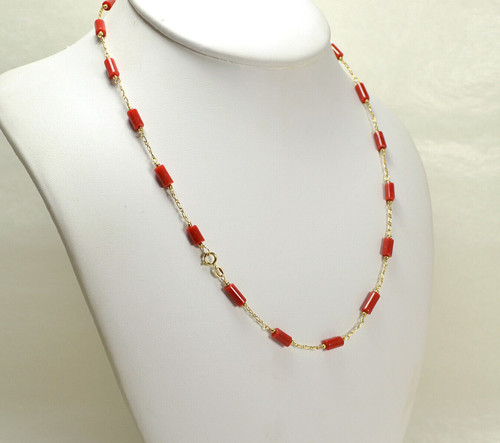 Collier corail rouge naturel - collier,