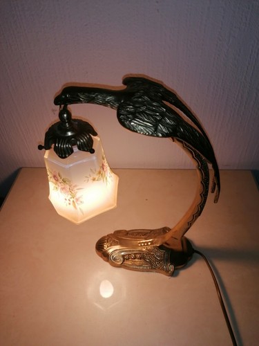 Lampe aigle ancienne bronze - lampe,