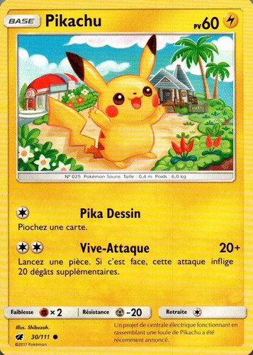 Carte pokemon pikachu 111 - carte,