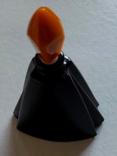 Ancien flacon de parfum vide  verre style ART DECO   Noir flammé  bouchon orange