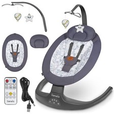 Balançoire bébé Lionelo Ralf Balançoire à bascule?Télécommande ?12...