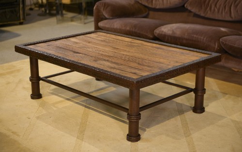 Table basse brutaliste bois - , et