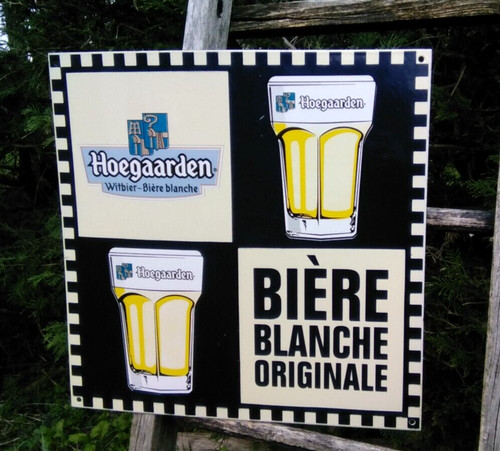 Plaque emaillee bière belge - bière,