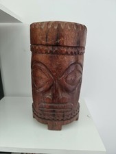 Sculpture Wooden tiki Tahiti Oceania polynesia Islands pacific Mask Statue Maori