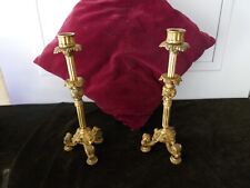 paire bougeoirs bronze et