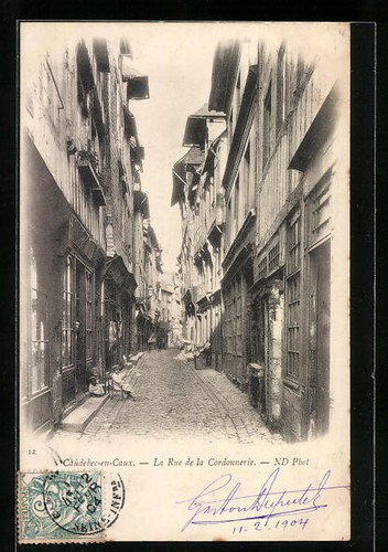 Cpa caudebec caux la rue - la,