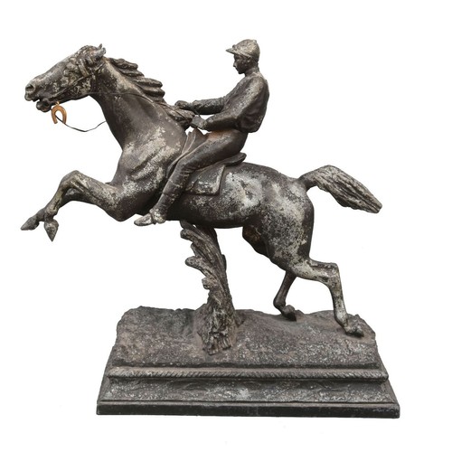 Sculpture régule jockey - régule, et