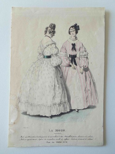 Gravure ancienne revue mode - gravure,